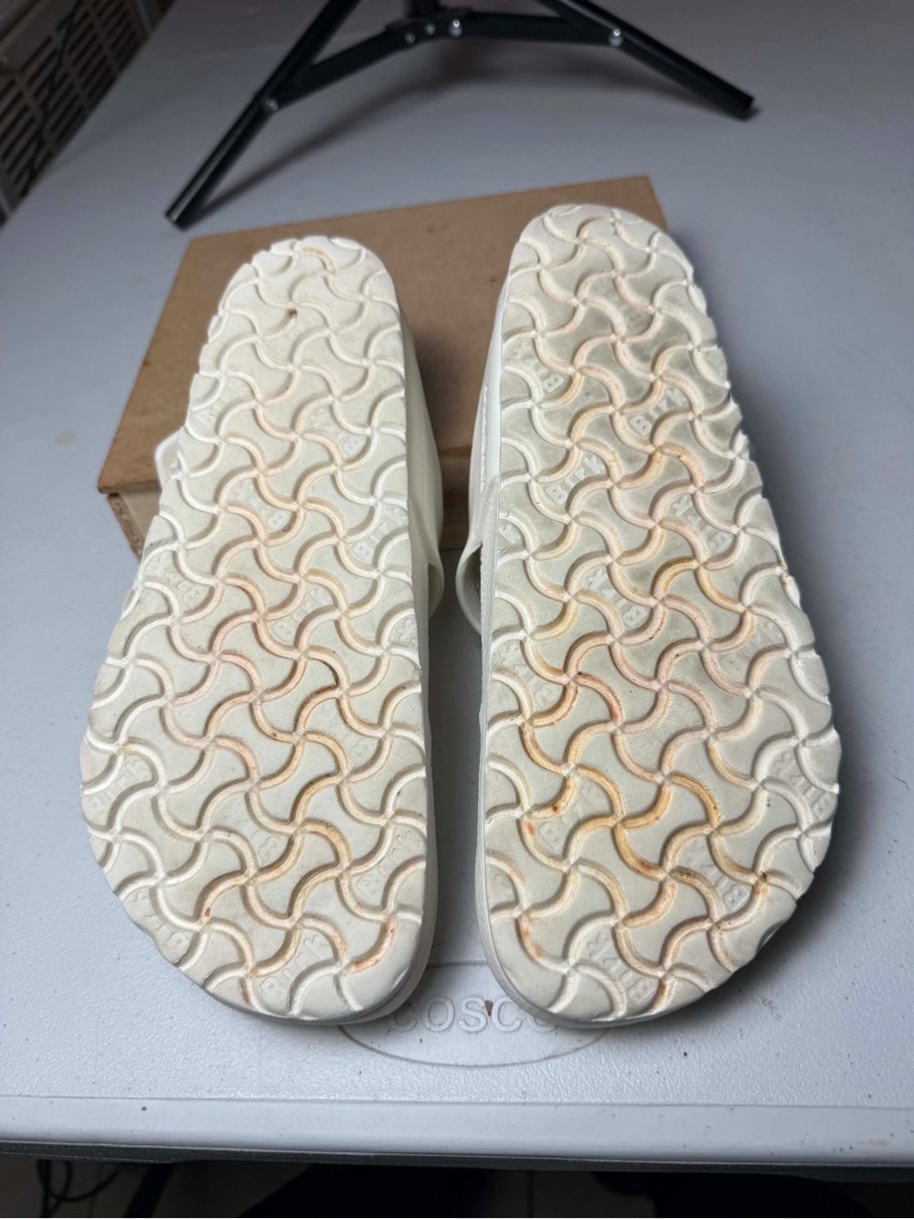 Birkenstock White EVA Thong Sandals with Adjustable Buckle - Picture 12 of 12